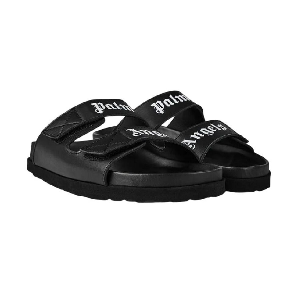 Palm Angels Childrens/Kids Beach Flat Slides / Black
